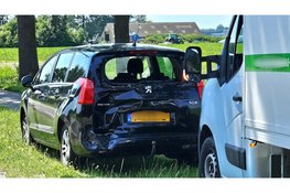 Forse kop-staartbotsing op Zuiderzeestraatweg in Oldebroek
