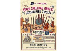 Alle instrumenten welkom op open speeldag van Huismuziek Zwolle